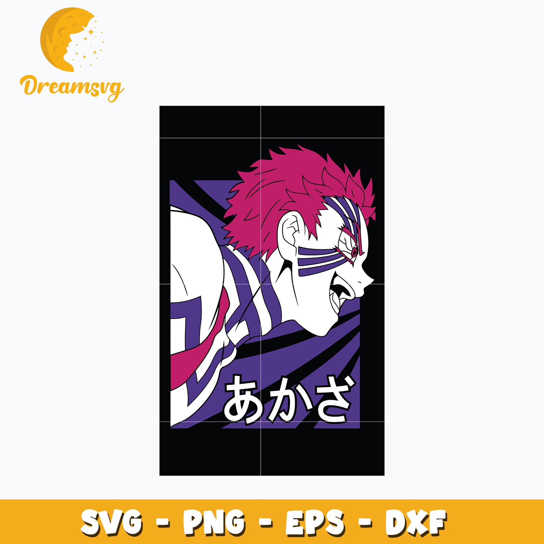 Akaza laugh design svg, anime svg, Kimetsu no Yaiba svg