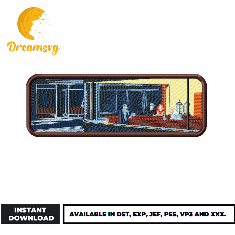 Nighthawks embroidery design