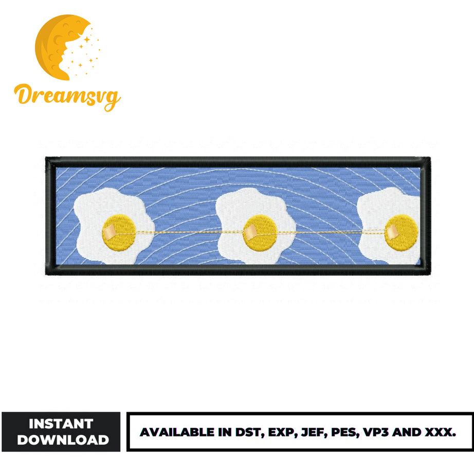 Sunny-side up egg embroidery design