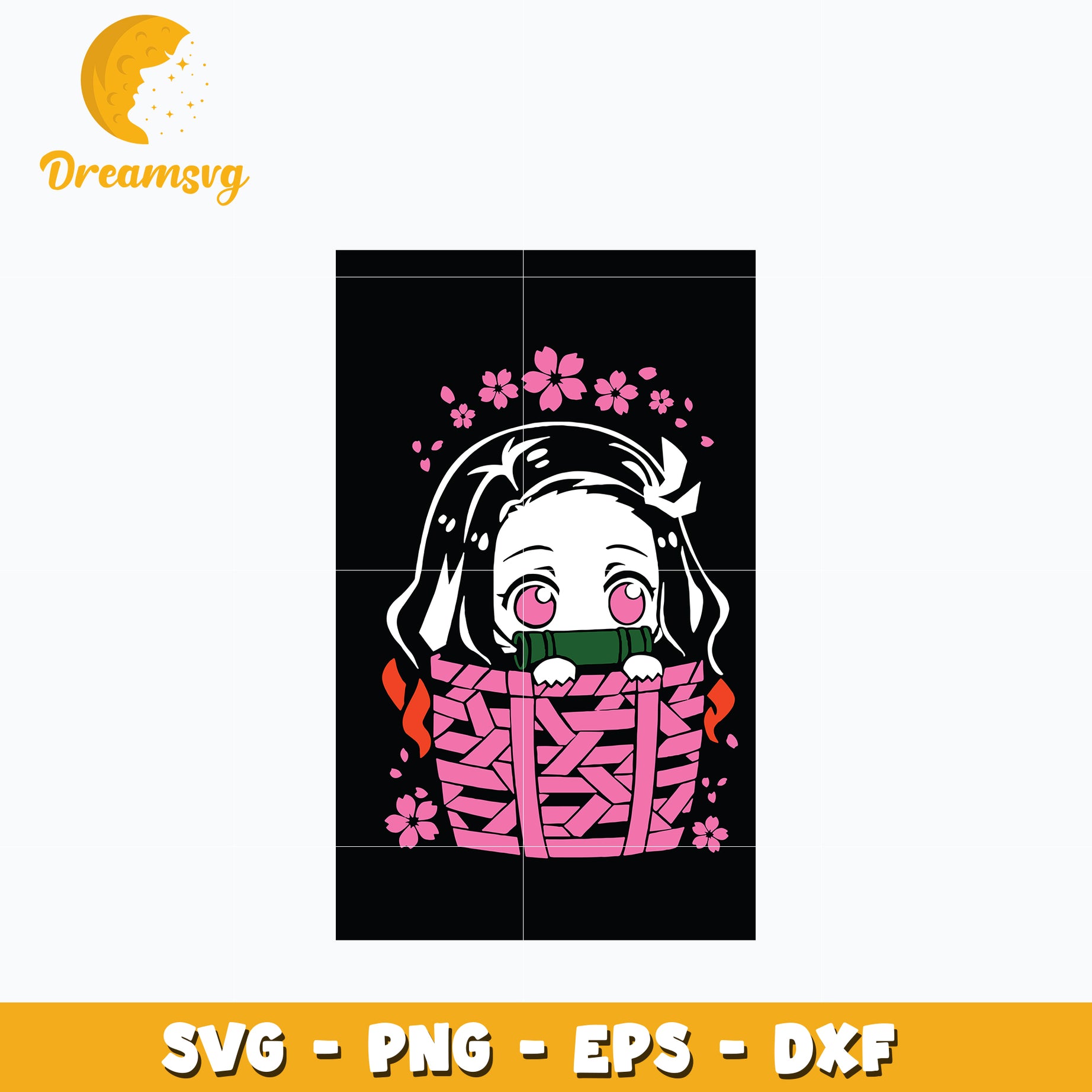 Nezuko Chibi design svg, anime svg, Kimetsu no Yaiba svg