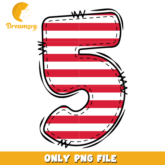 Number 5 4th of july png