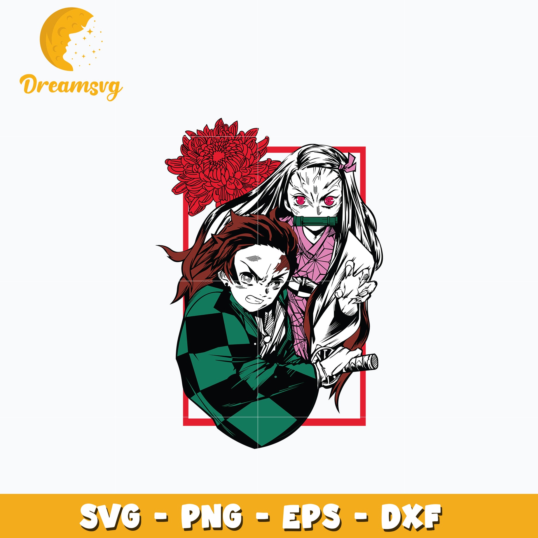 Tanjiro and nezuko demon svg, anime svg, Kimetsu no Yaiba svg