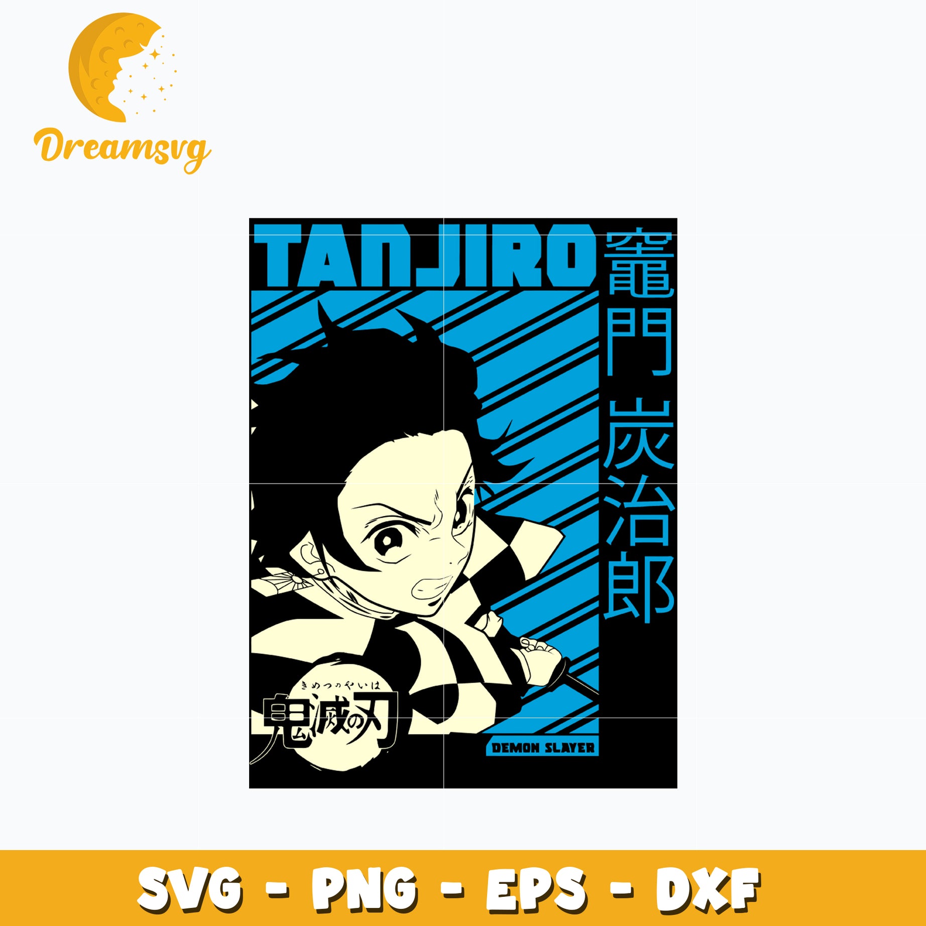 Tanjiro design svg, anime svg, Kimetsu no Yaiba svg