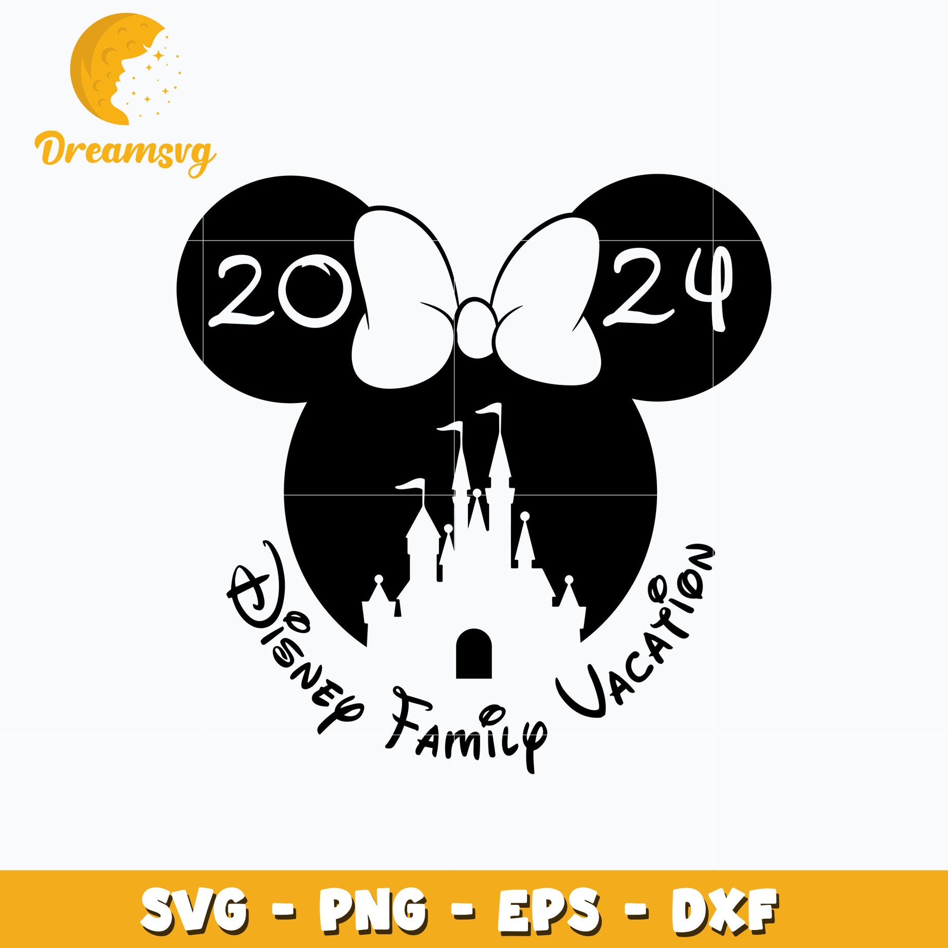 Disney Family Vacation 2024 svg, Minnie mouse head svg