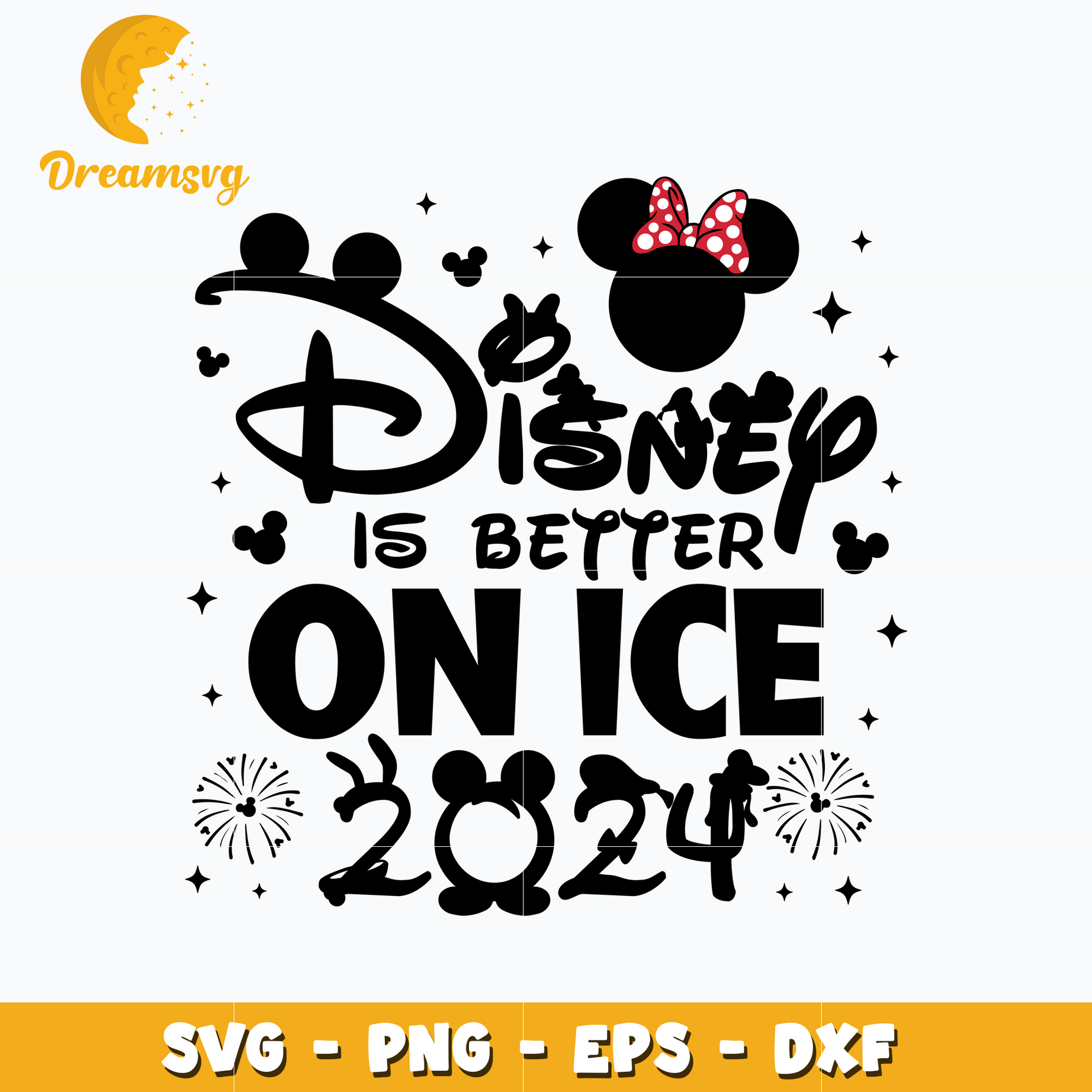 Disney is better on ice 2024 svg, Minnie head svg