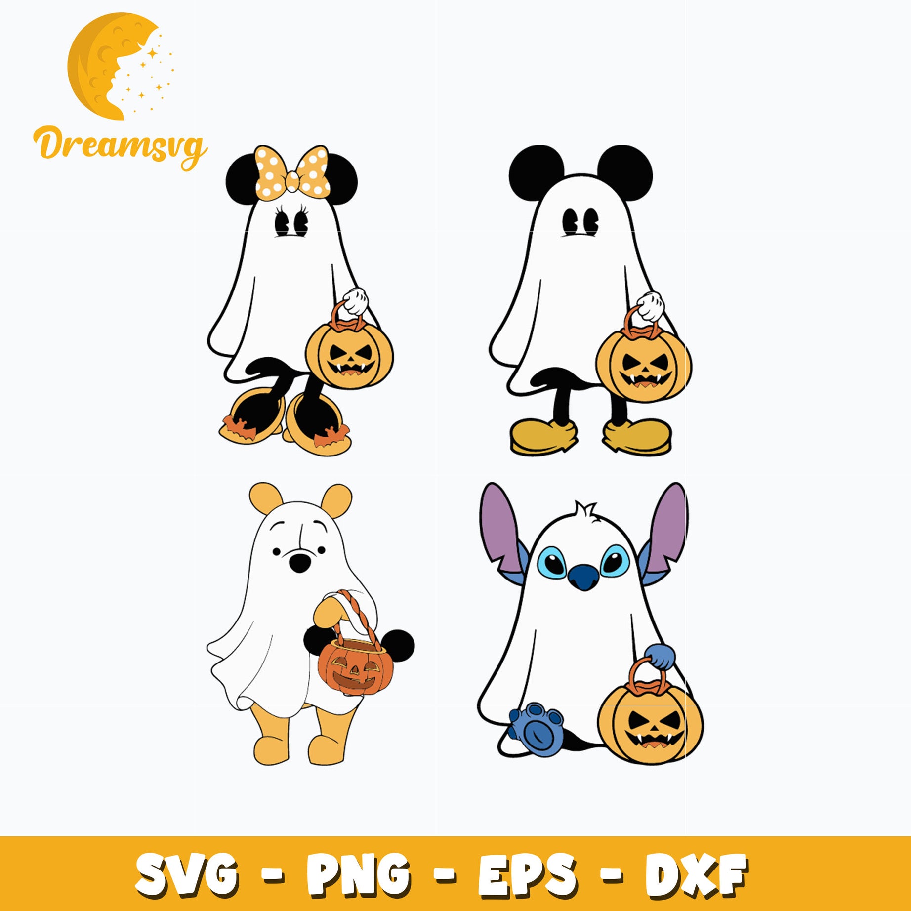 Disney Characters Ghost halloween svg, digital download