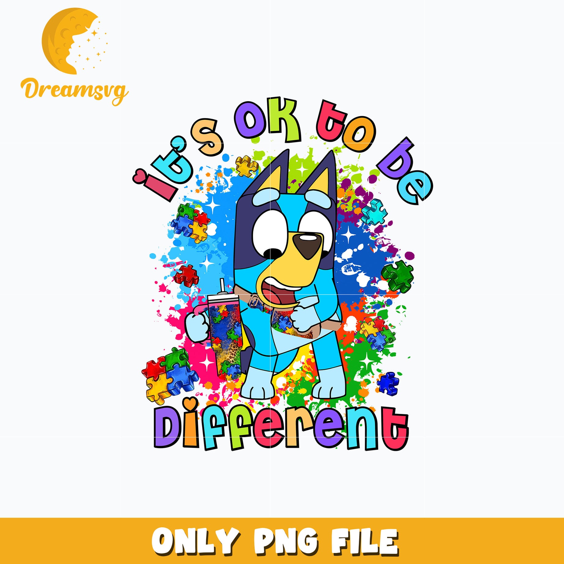 Bluey it's ok to be different cartoon png