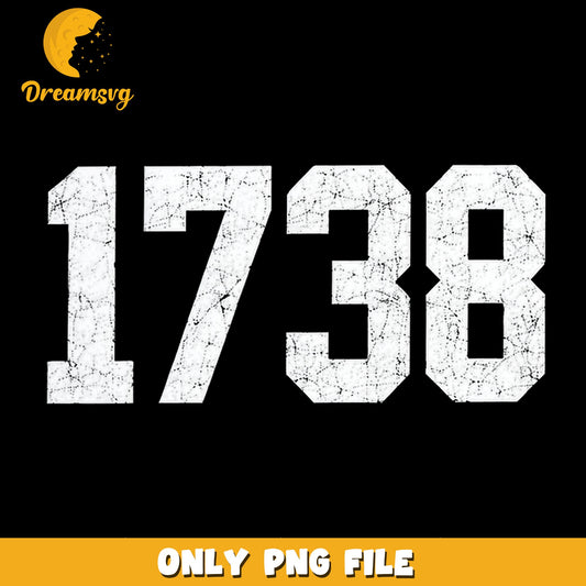 1738 Design PNG, Vintage Style, Number Art PNG