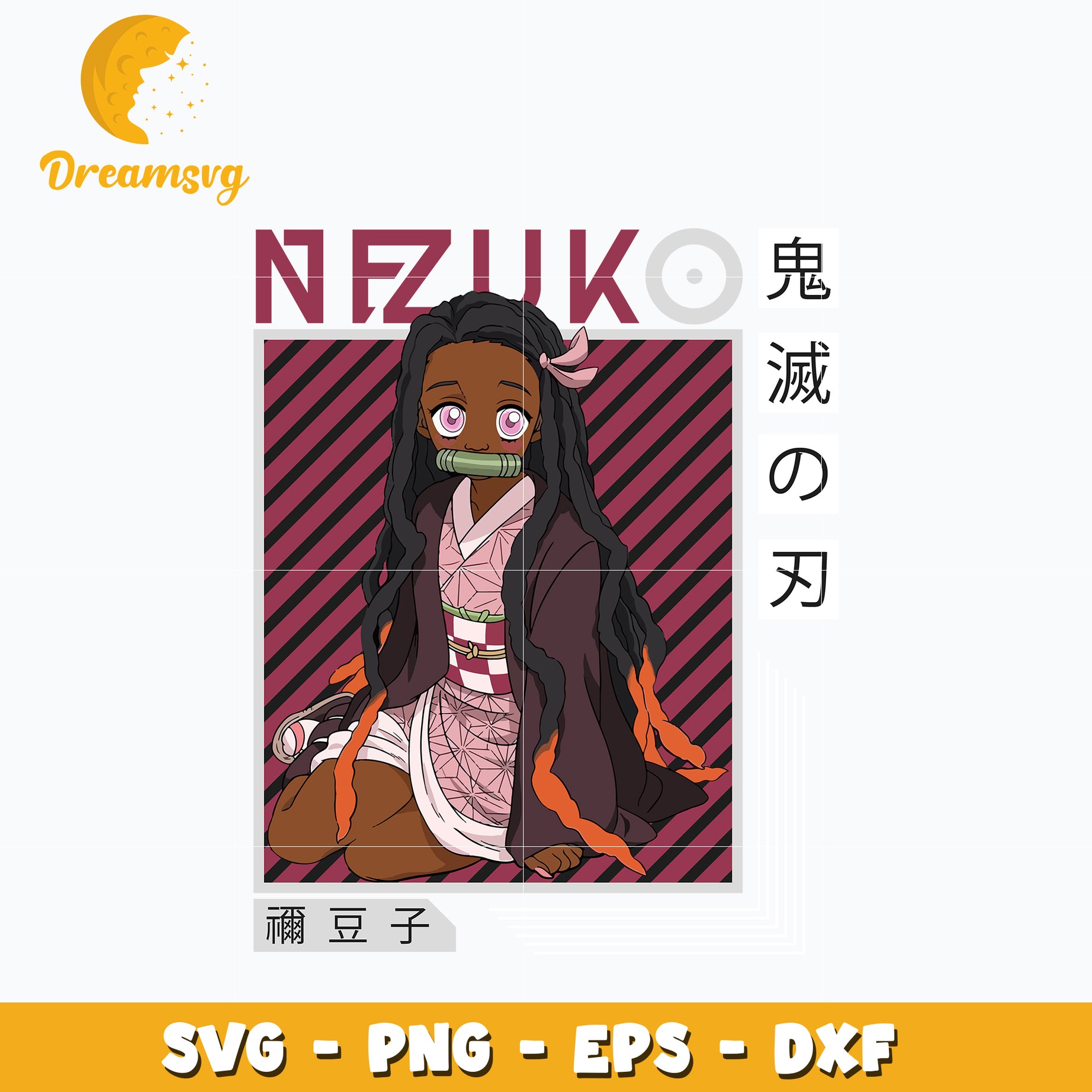 Nezuko black skin svg, Kimetsu no Yaiba Svg