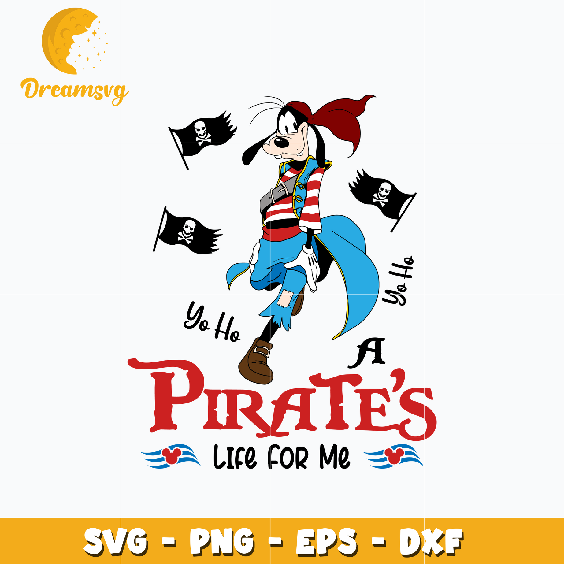 Goofy dog svg, A Pirate's Life For Me svg