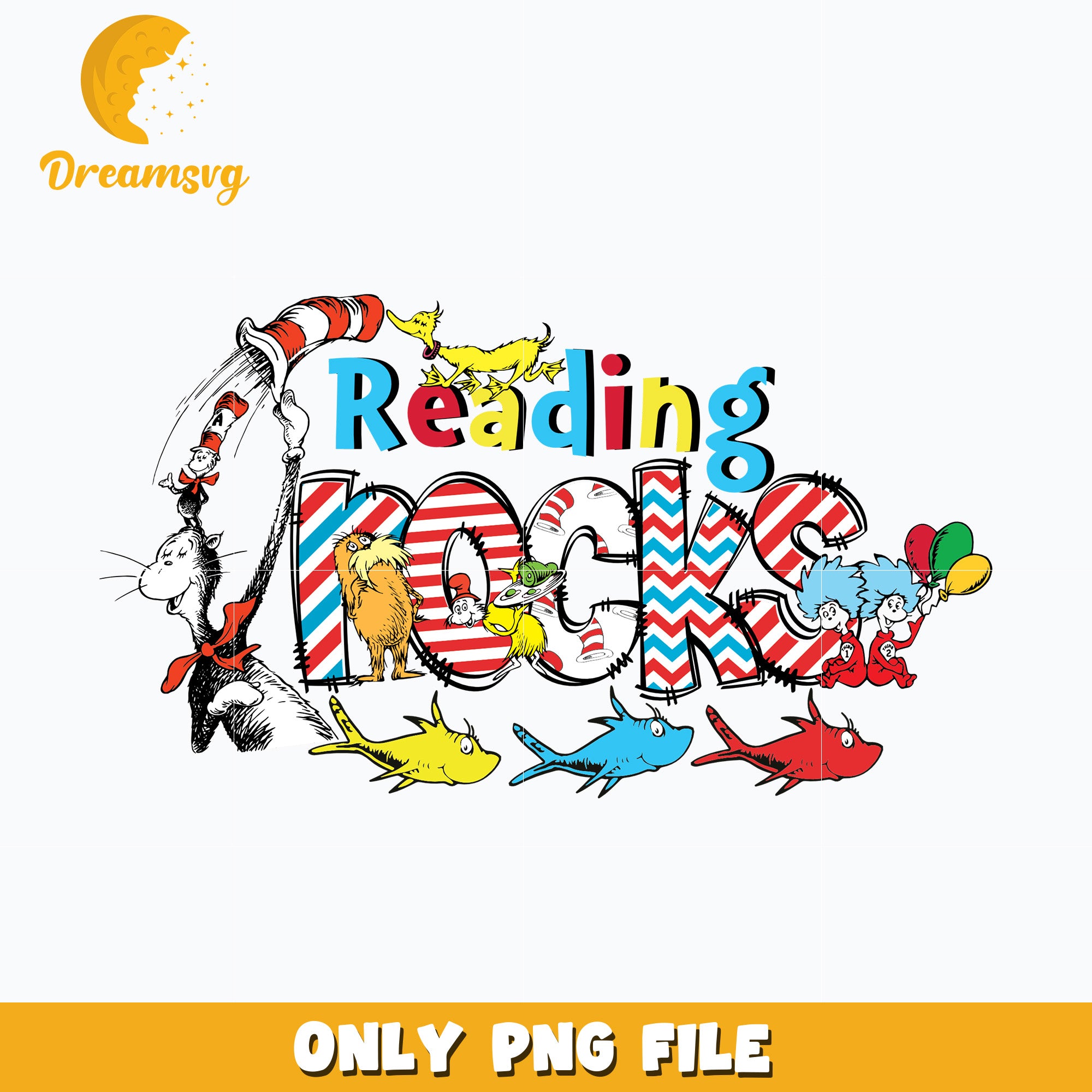 Dr seuss friends reading rocks png – DreamSVG Store