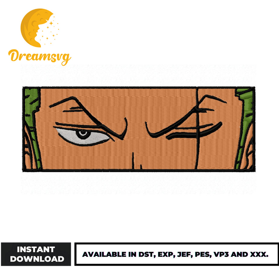 Roronoa Zoro eyes embroidery design