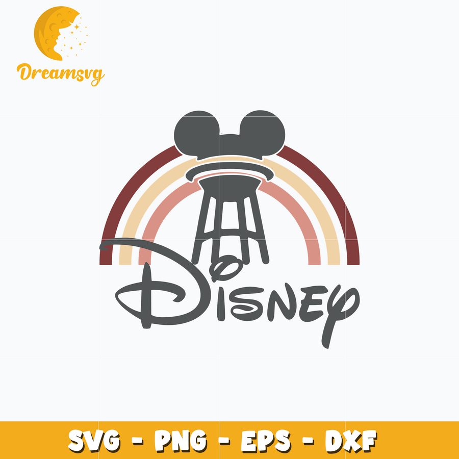 Disney mickey head rainbow svg