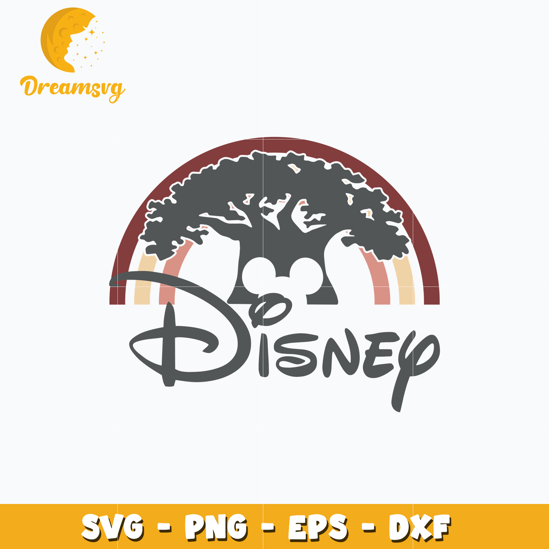 Disney mickey head tree svg