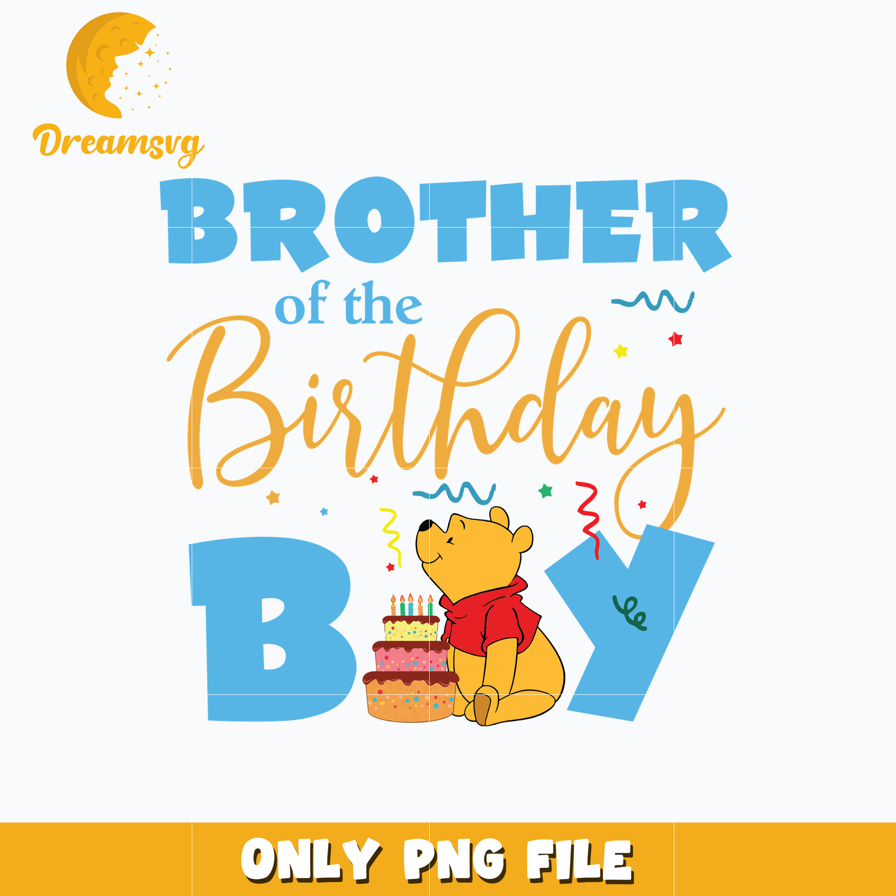 Winnie the pooh brother of the birthday boy png