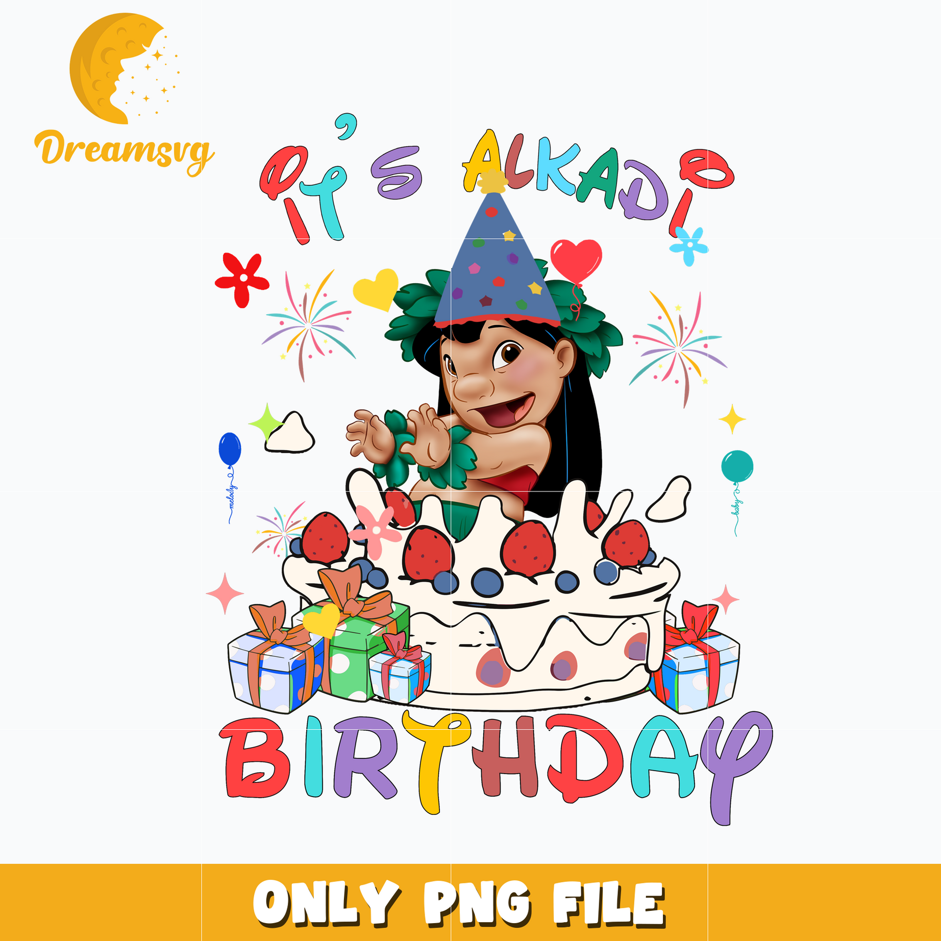 Stitch Lilo it's alkadi birthday png