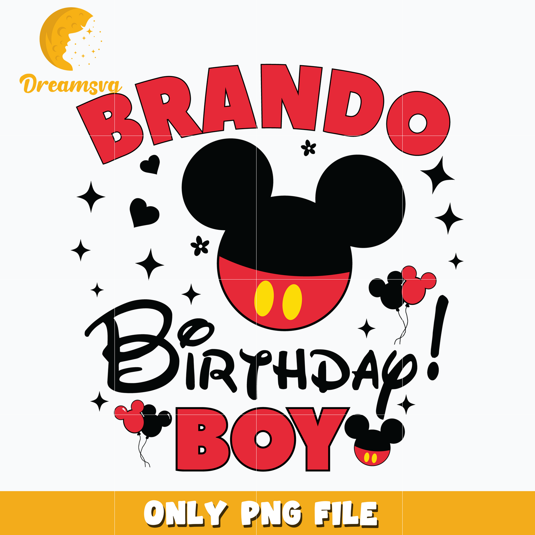 Mickey mouse head brando birthday boy png