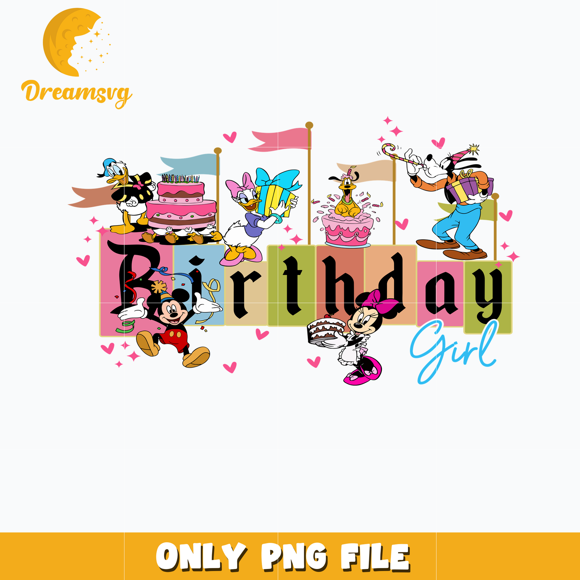 Mickey mouse disney birthday girl png