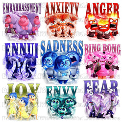 Characters name Inside Out 2 png bundle, instant digital download ...