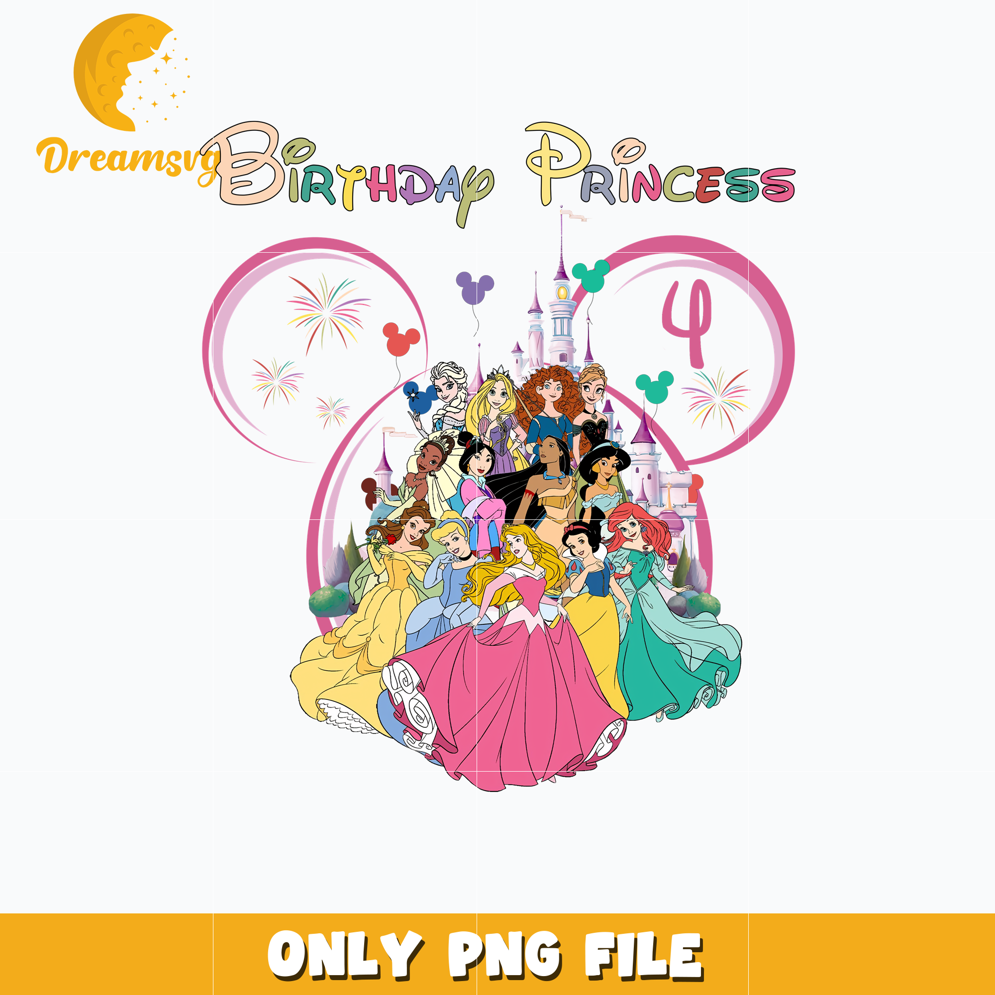 Disney mickey birthday princess 4th png