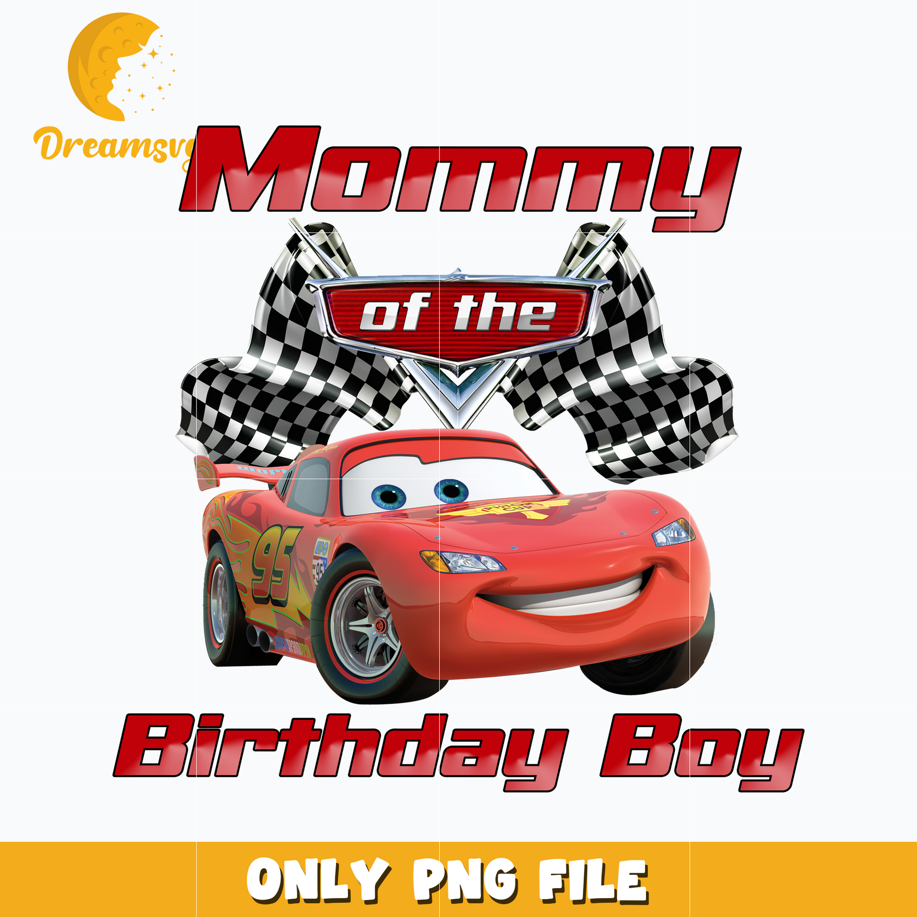 Mcqueen disney car mommy of the birthday boy png