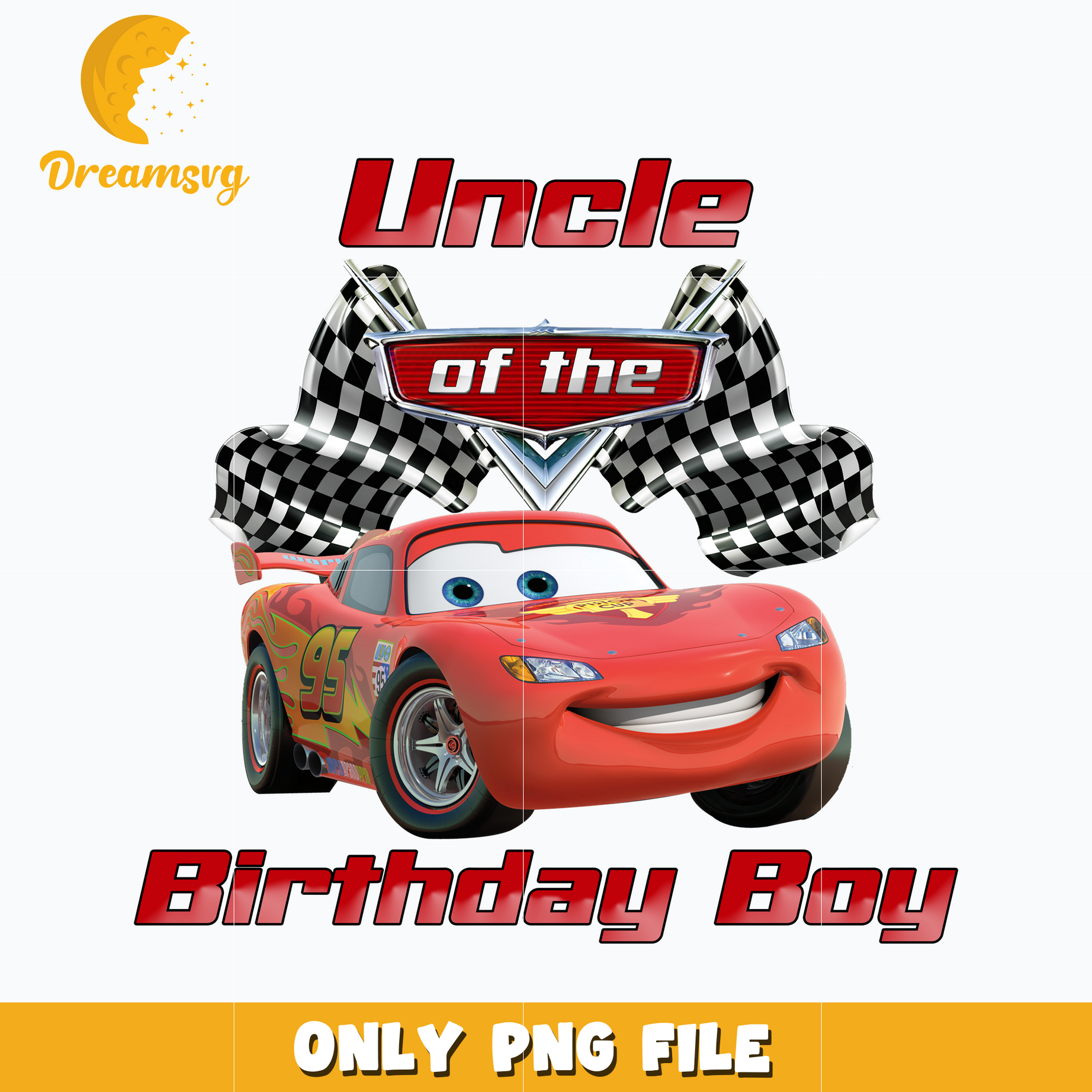 Mcqueen disney car uncle of the birthday boy png