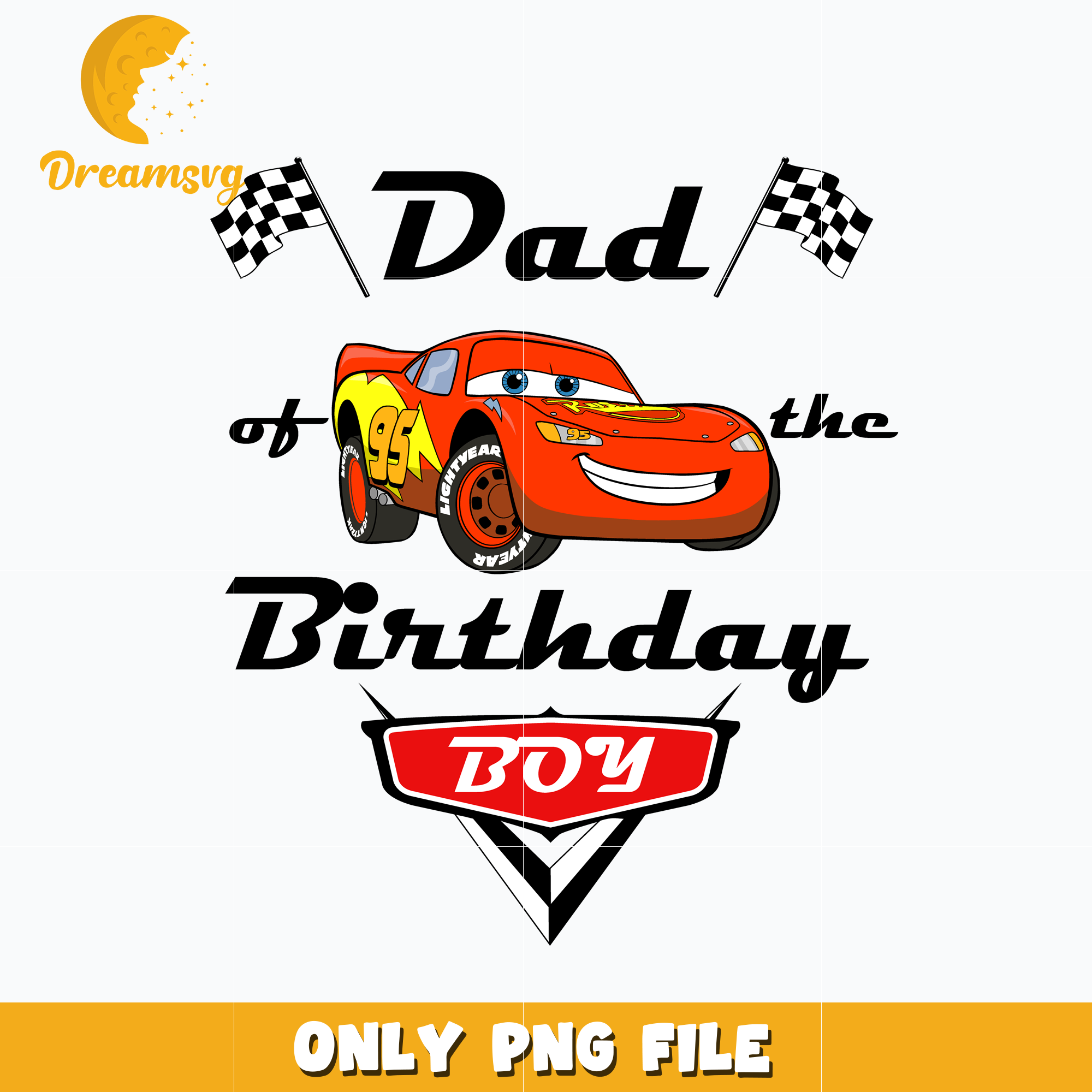 Mcqueen disney car dad of the birthday boy png