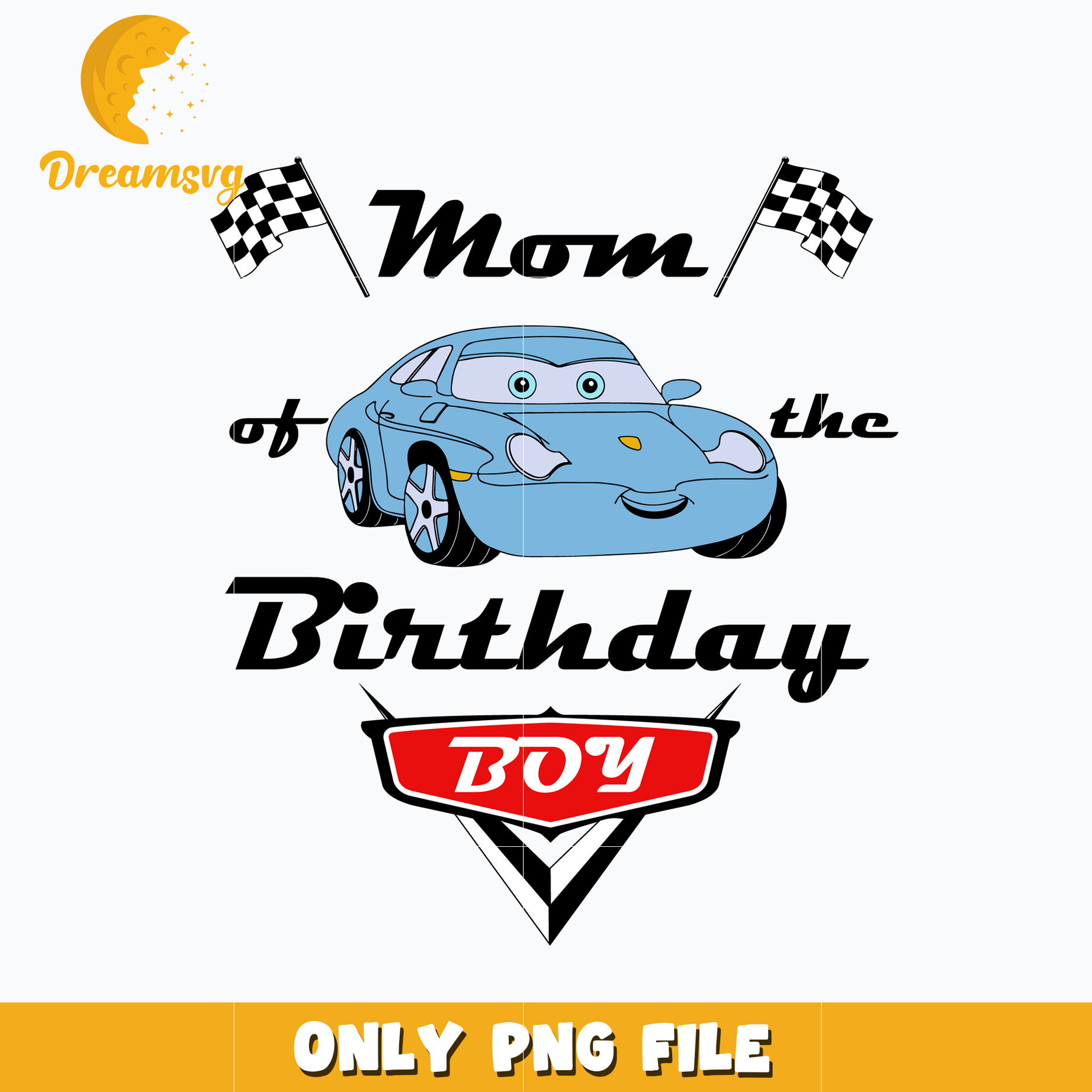 Mcqueen disney car mom of the birthday boy png