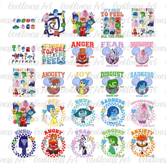 Bundle Inside Out 2 name characters design png