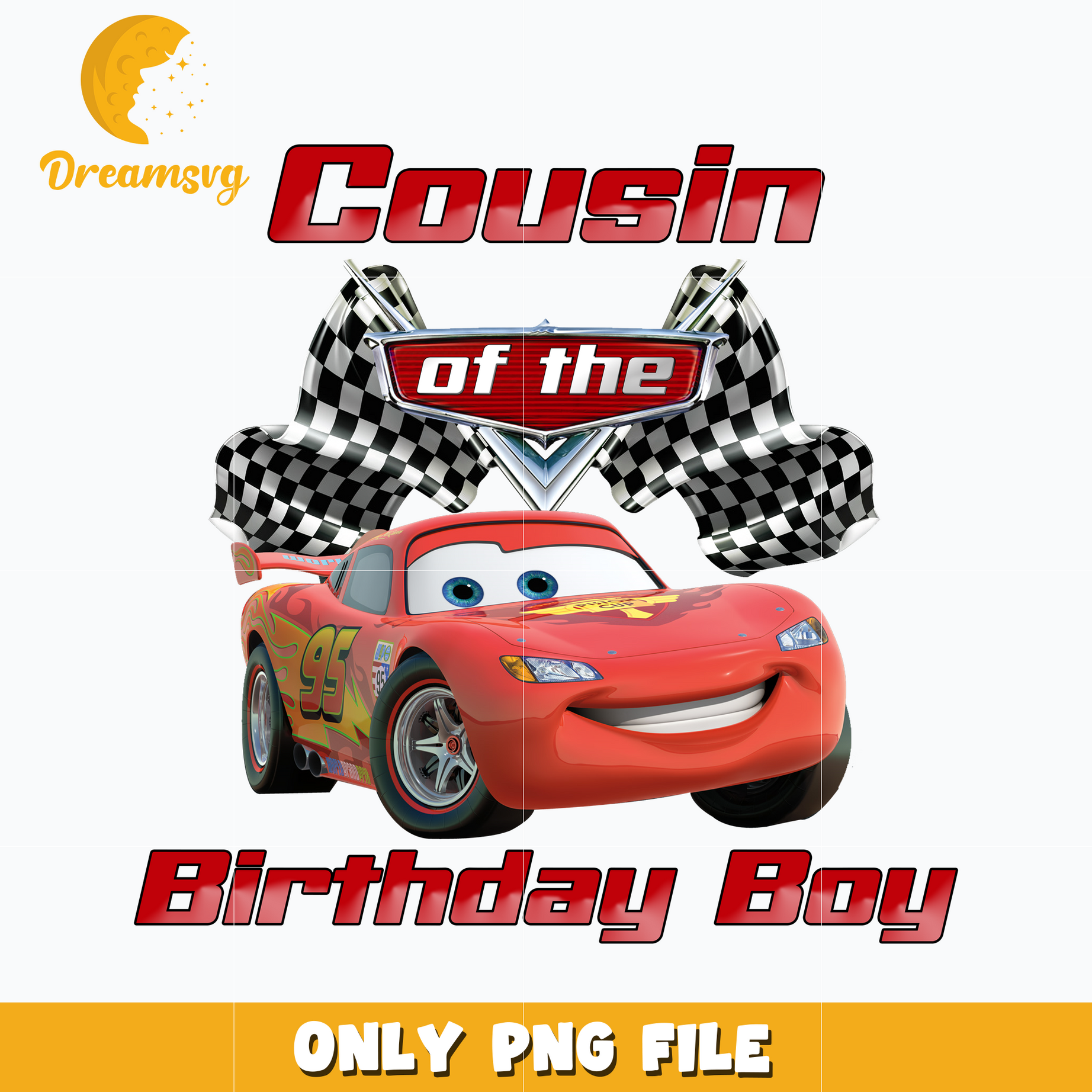 Mcqueen disney cousin birthday boy png