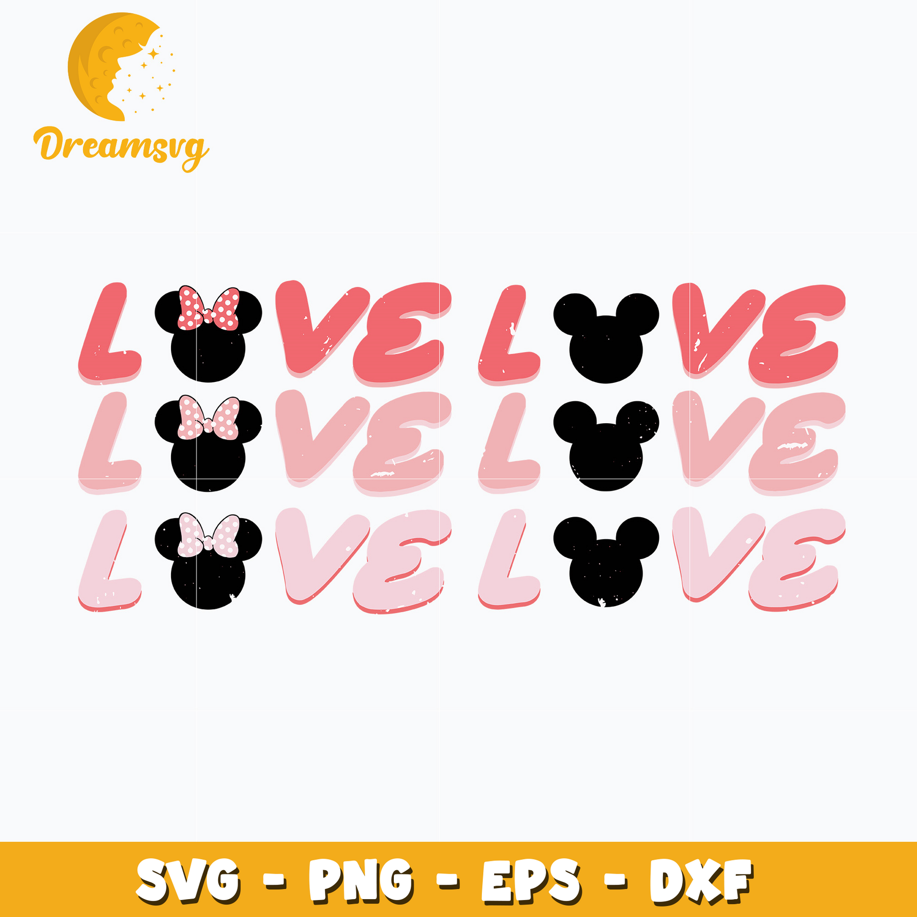 Mickey And Minnie love valentine svg