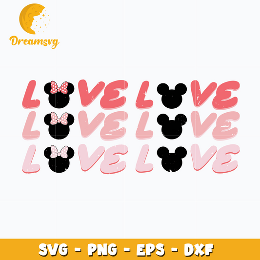 Mickey And Minnie love valentine svg