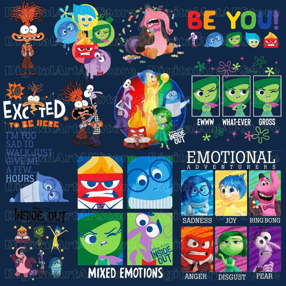 inside out 2 emotional Png bundle