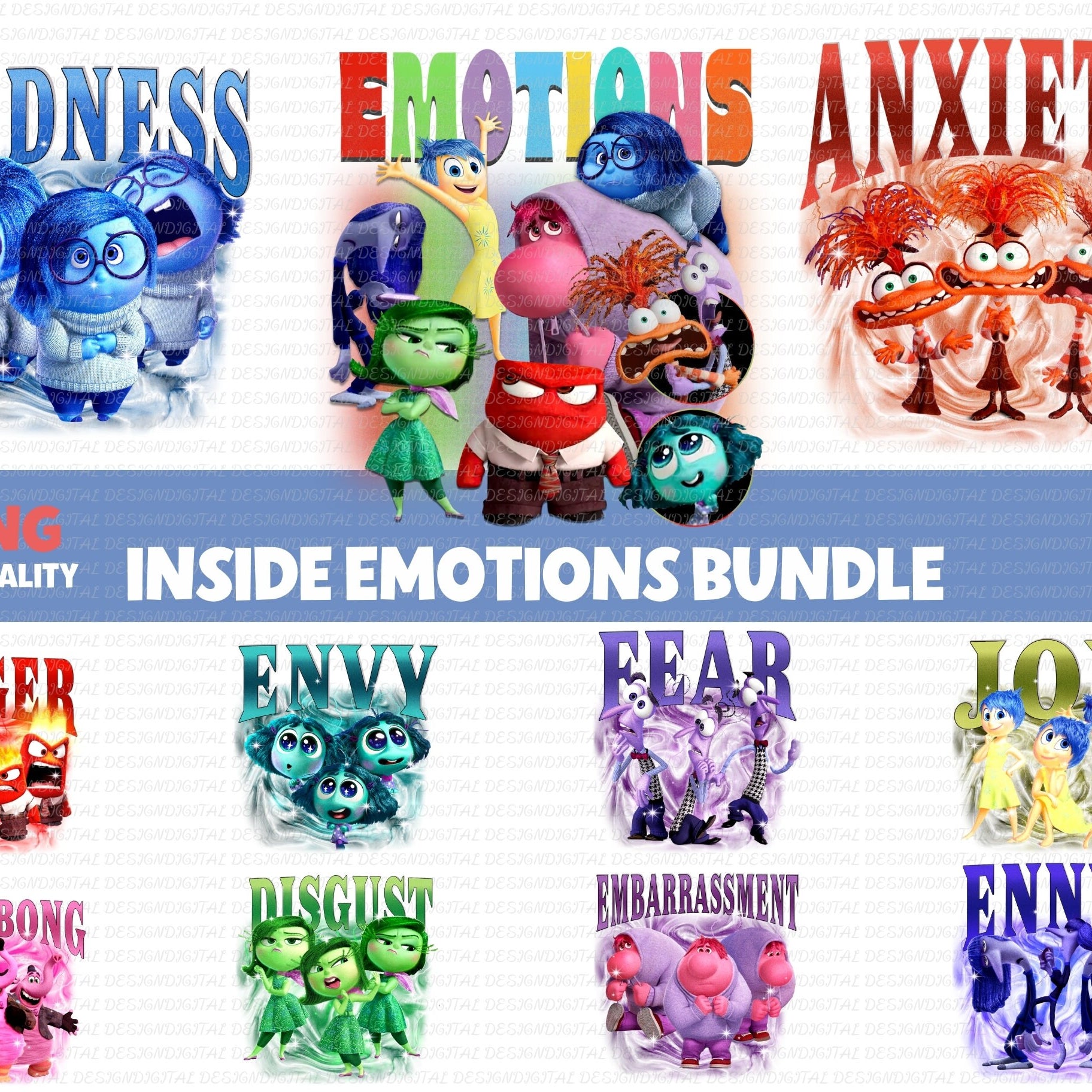 Inside emotions bundle Png, digital download