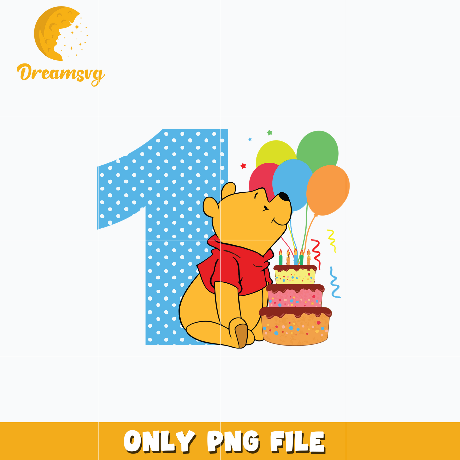 Winnie the pooh 1st birthday disney png