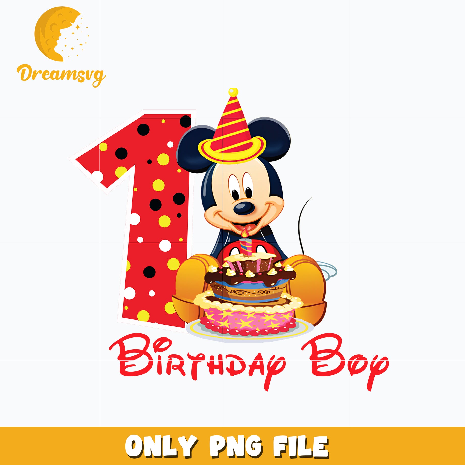 Mickey Mouse 1st birthday boy Png