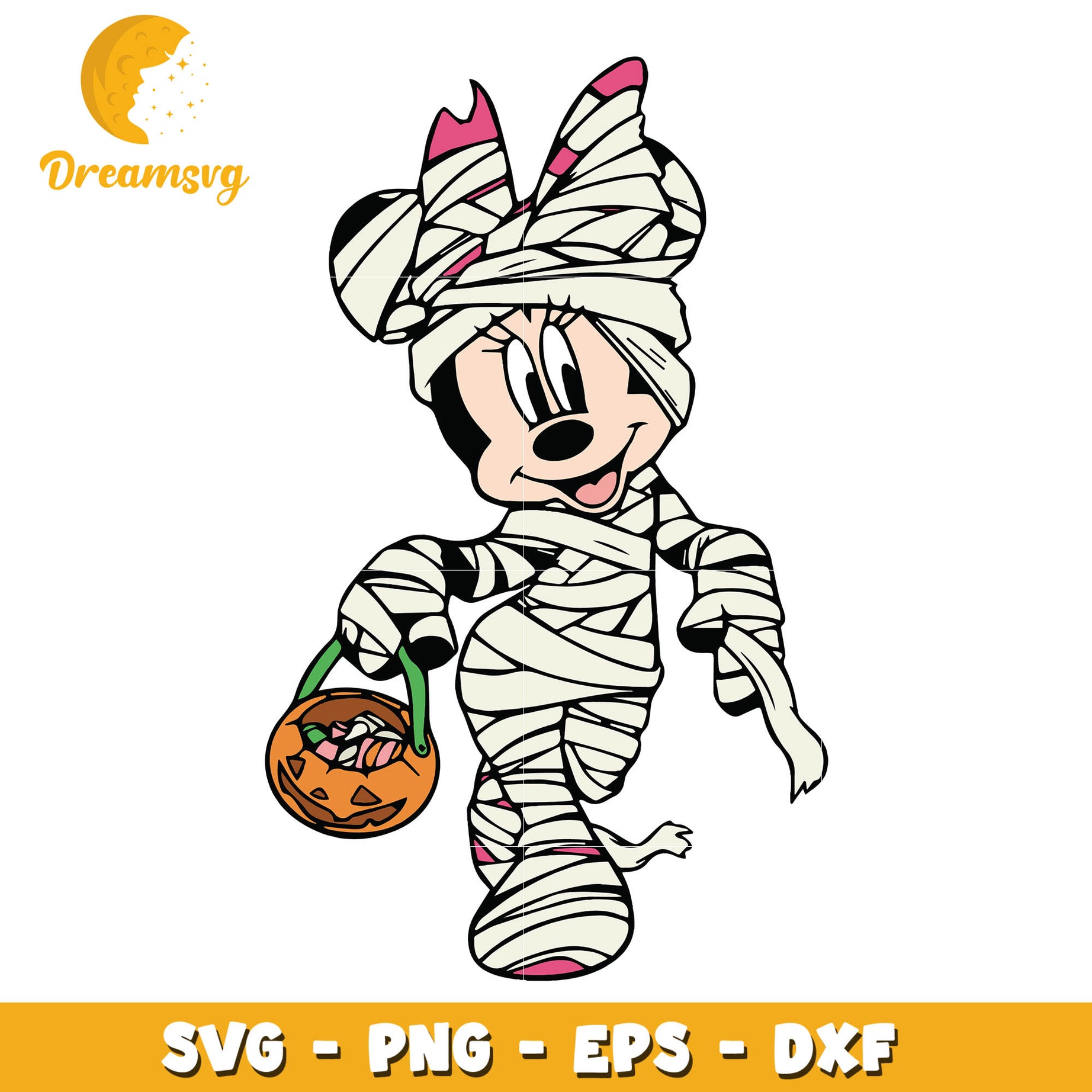 Minnie mouse mummy svg, halloween svg