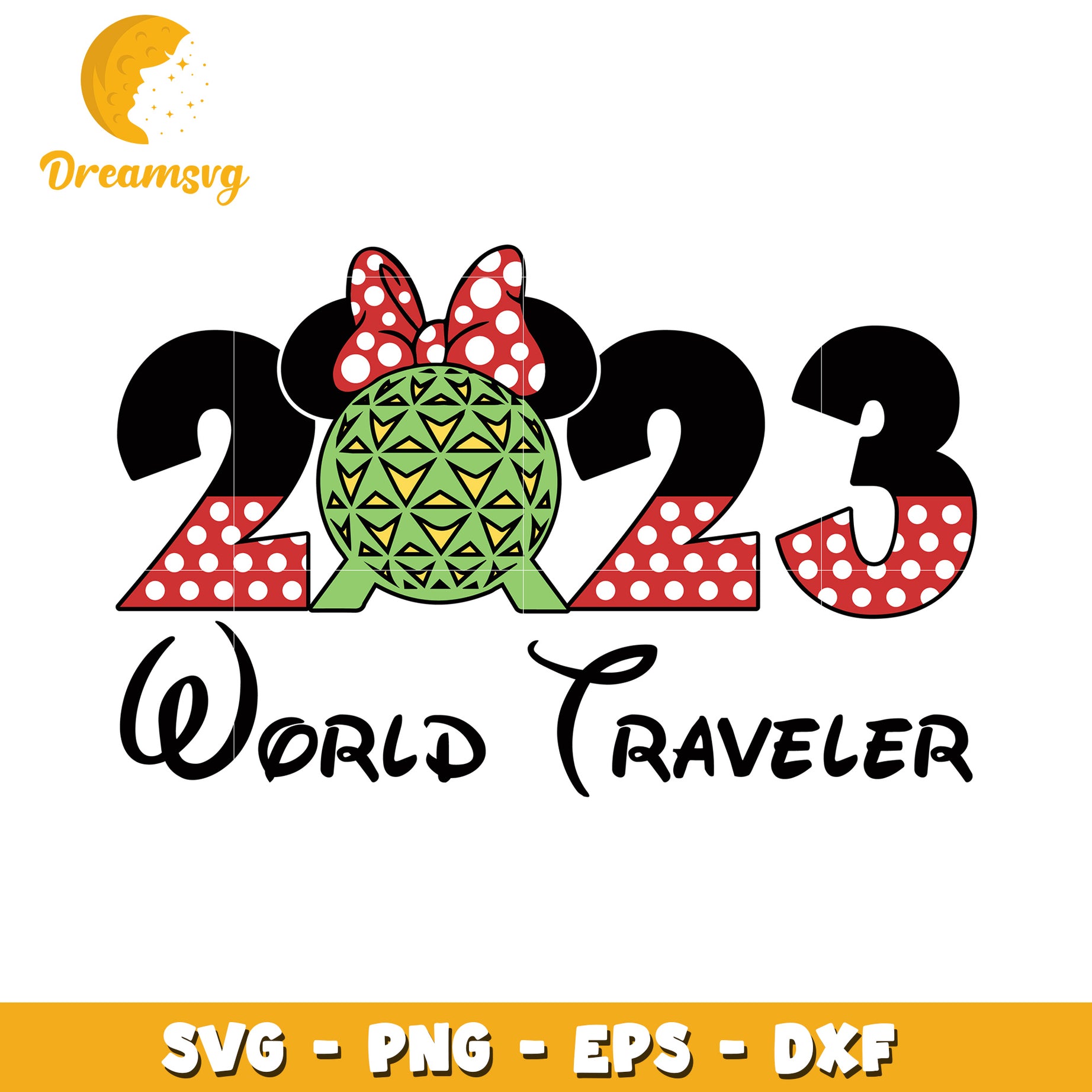 2023 World Traveler Minnie SVG PNG EPS DXF