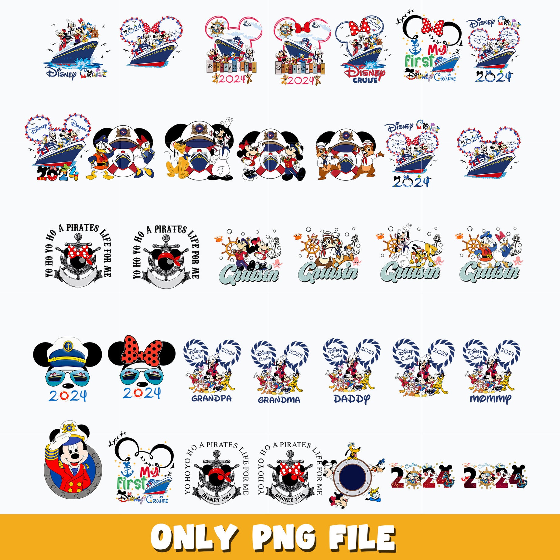 2024 Disney Cruise Trip bundle Png, Disney png, Digital download.