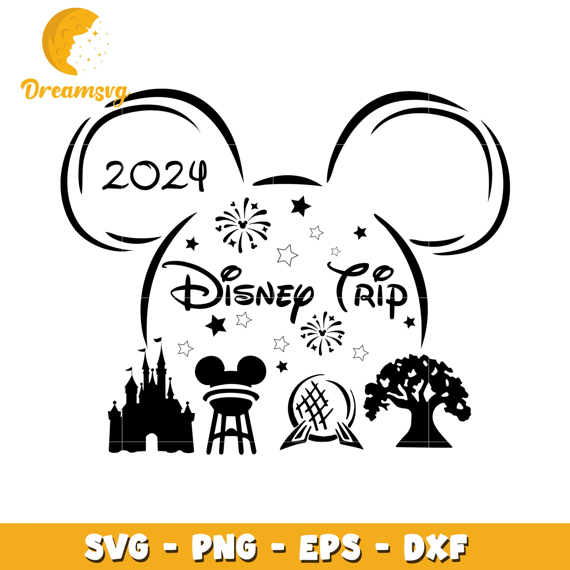 2024 Disney Trip Mickey Ears SVG Cut File