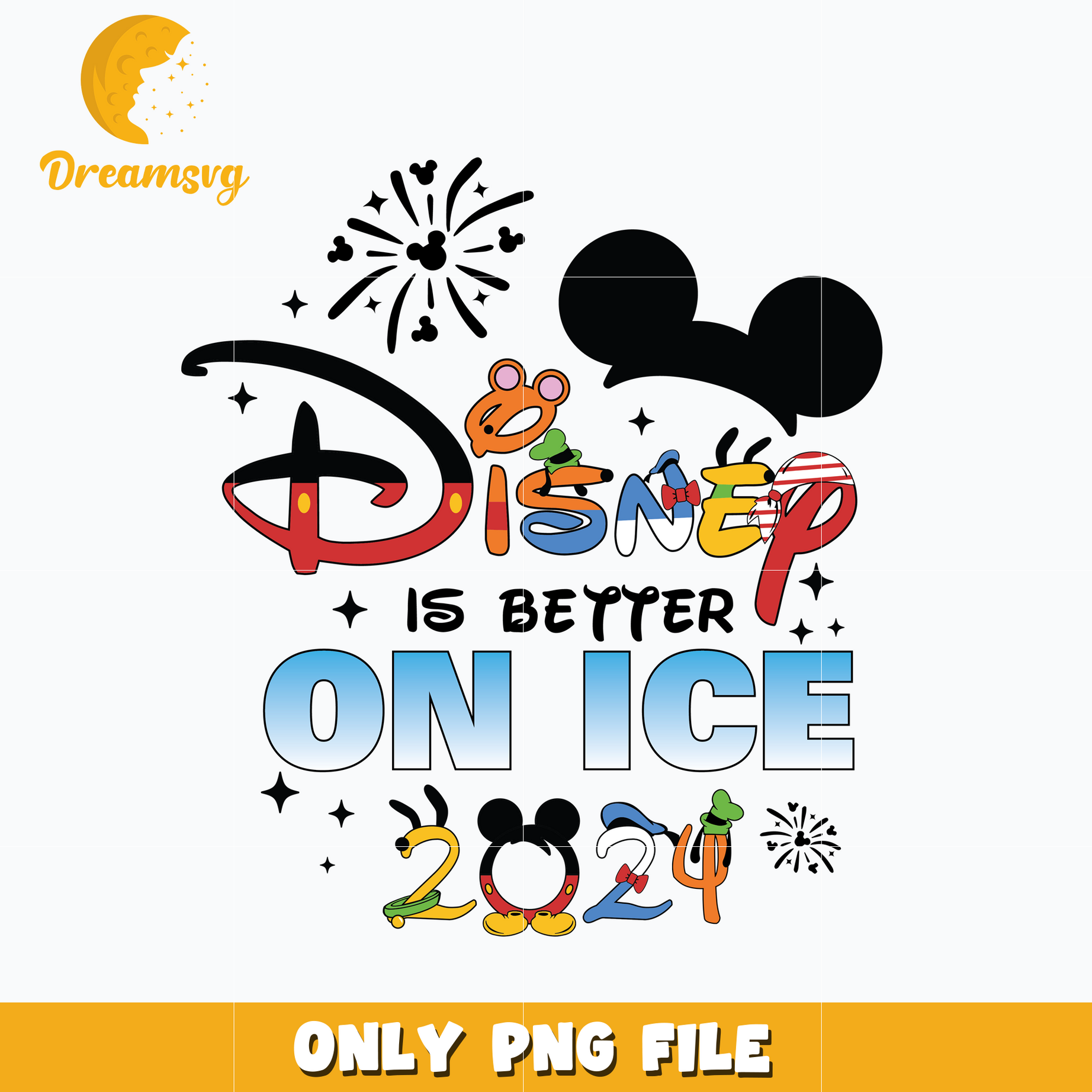 Disney is better on ice 2024 png, mickey head png