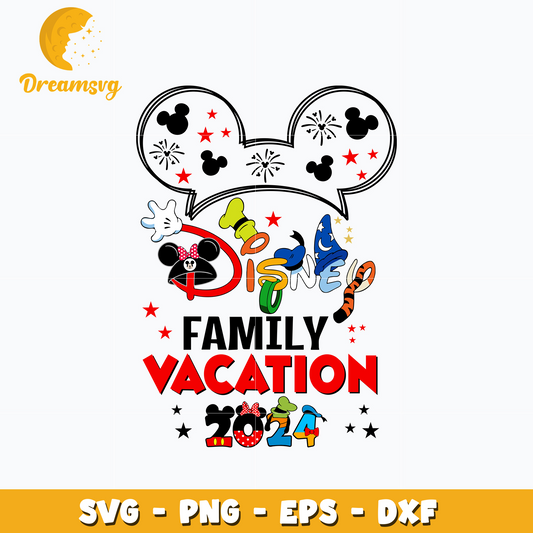 Disney family vacation 2024 boy svg