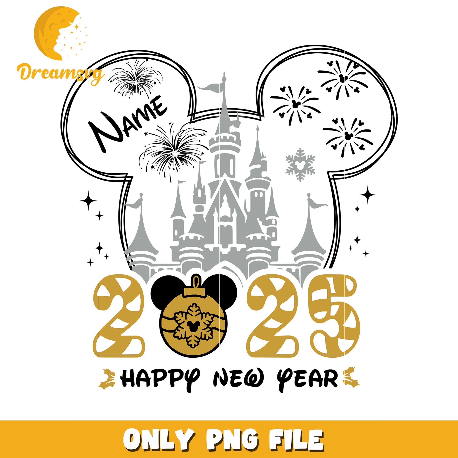 2025 Disney Mickey New Year PNG