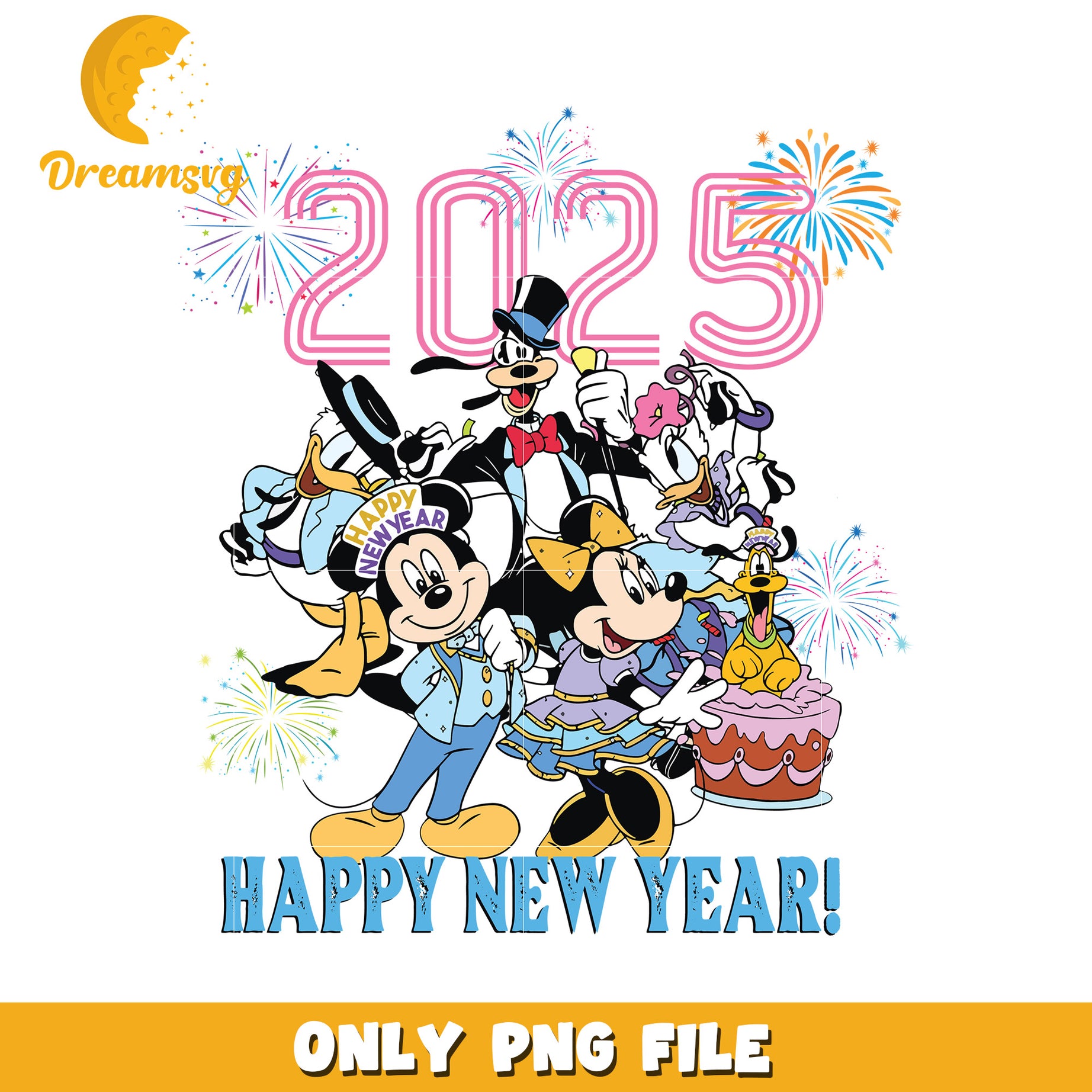 2025 Disney New Year PNG