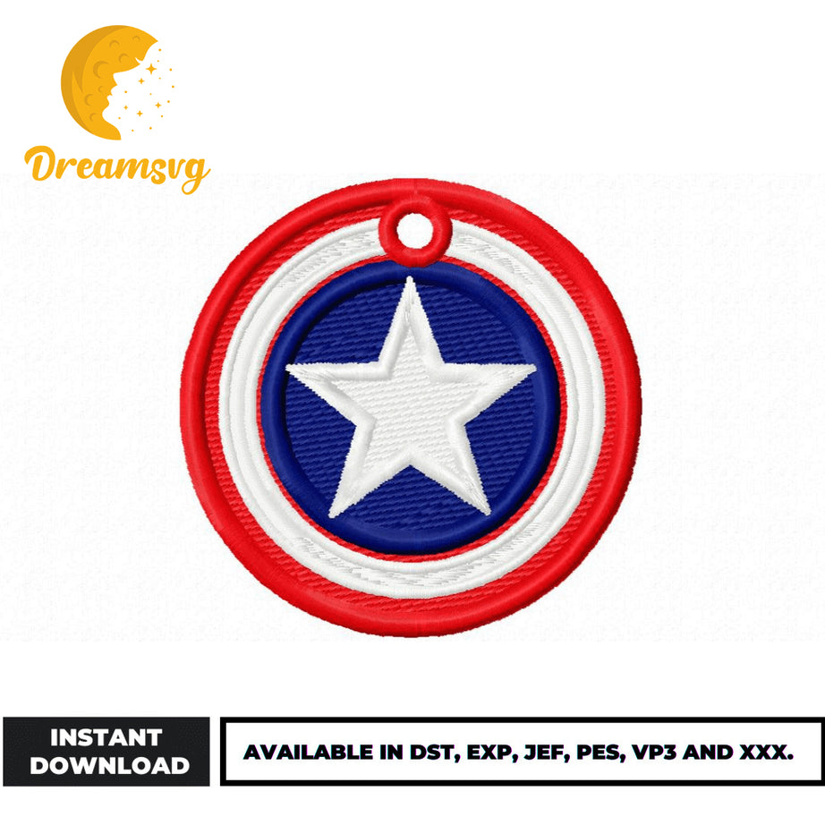 Captain America Shield embroidery design