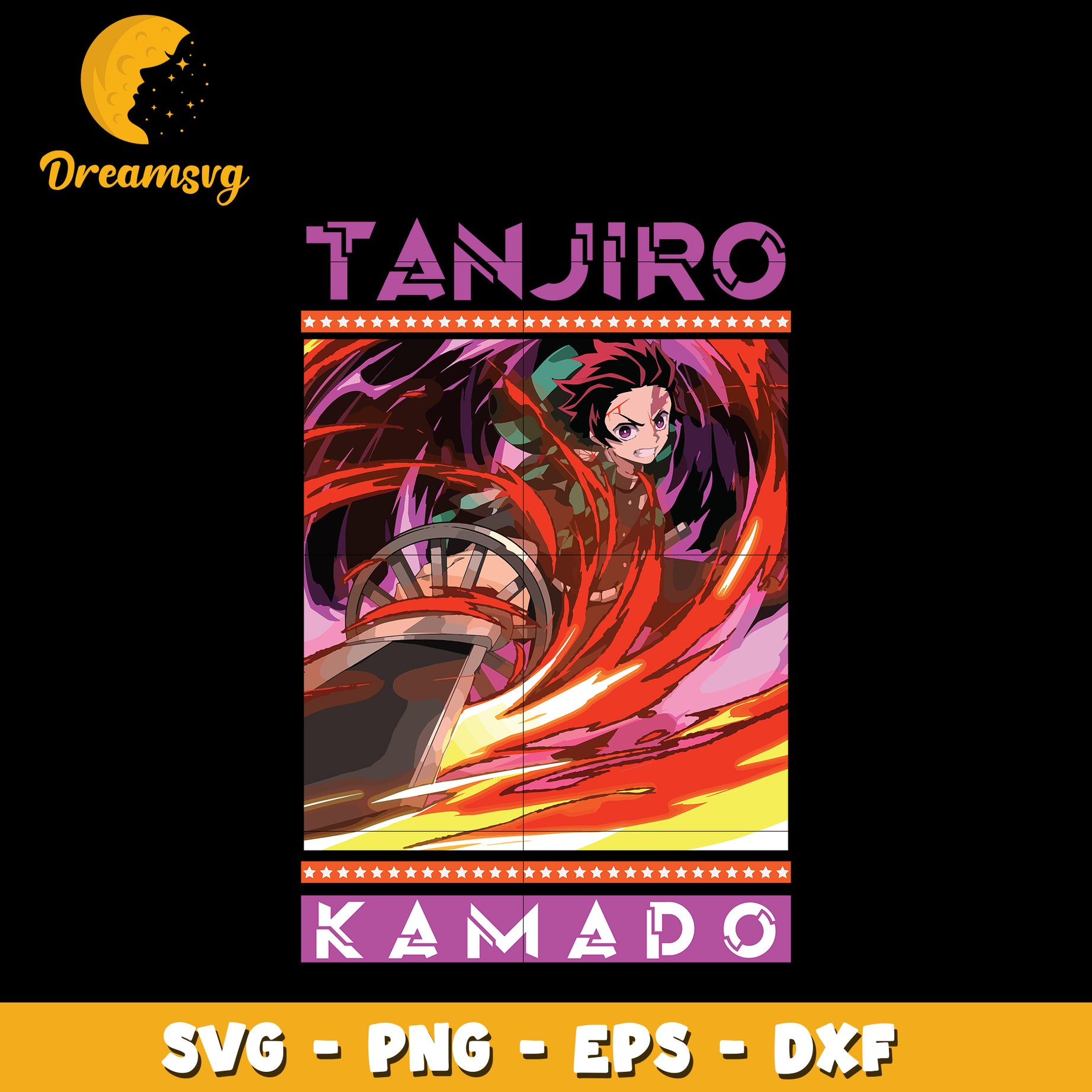 Tanjiro kamado fire Svg, Kimetsu no Yaiba Svg