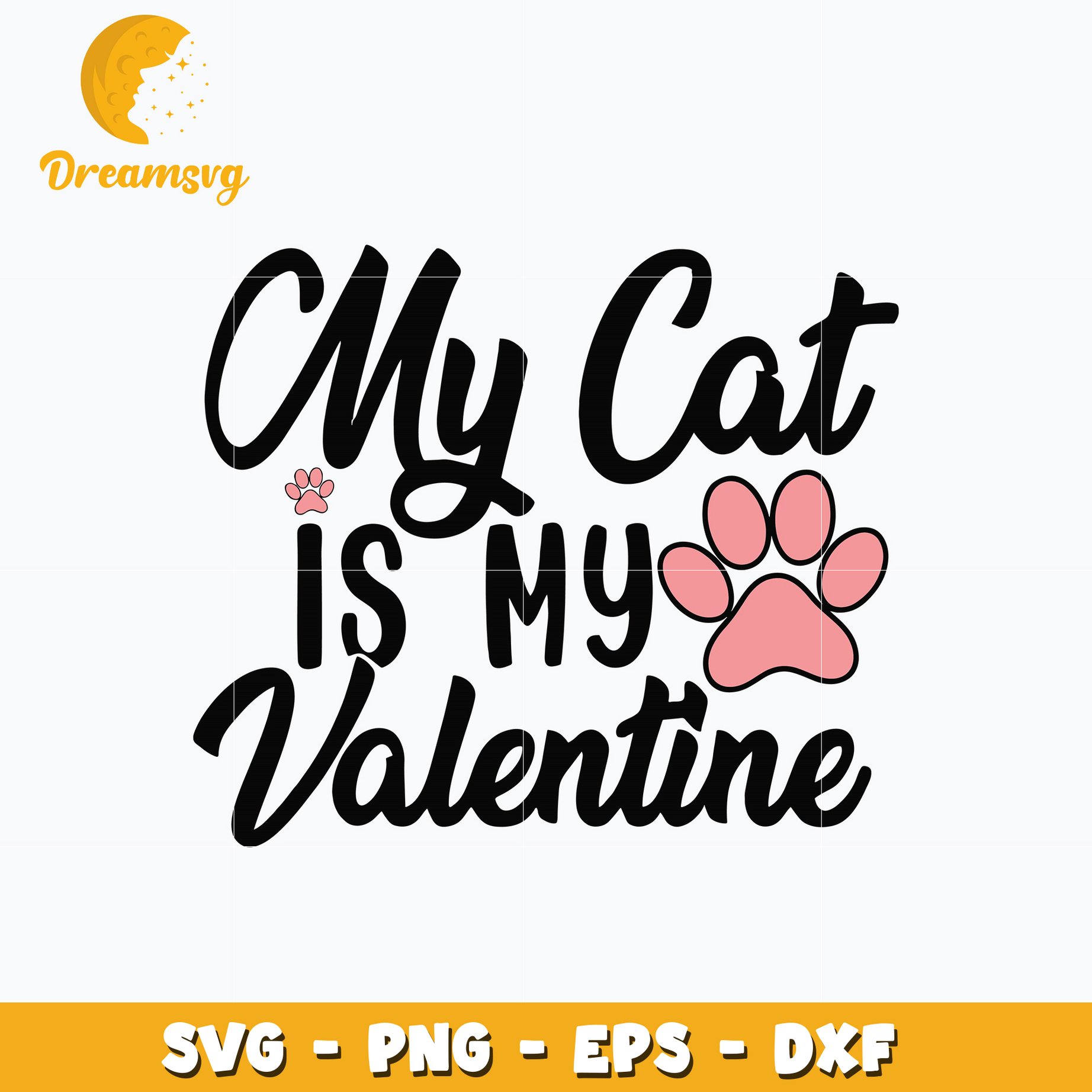 My cat is my valentine Svg