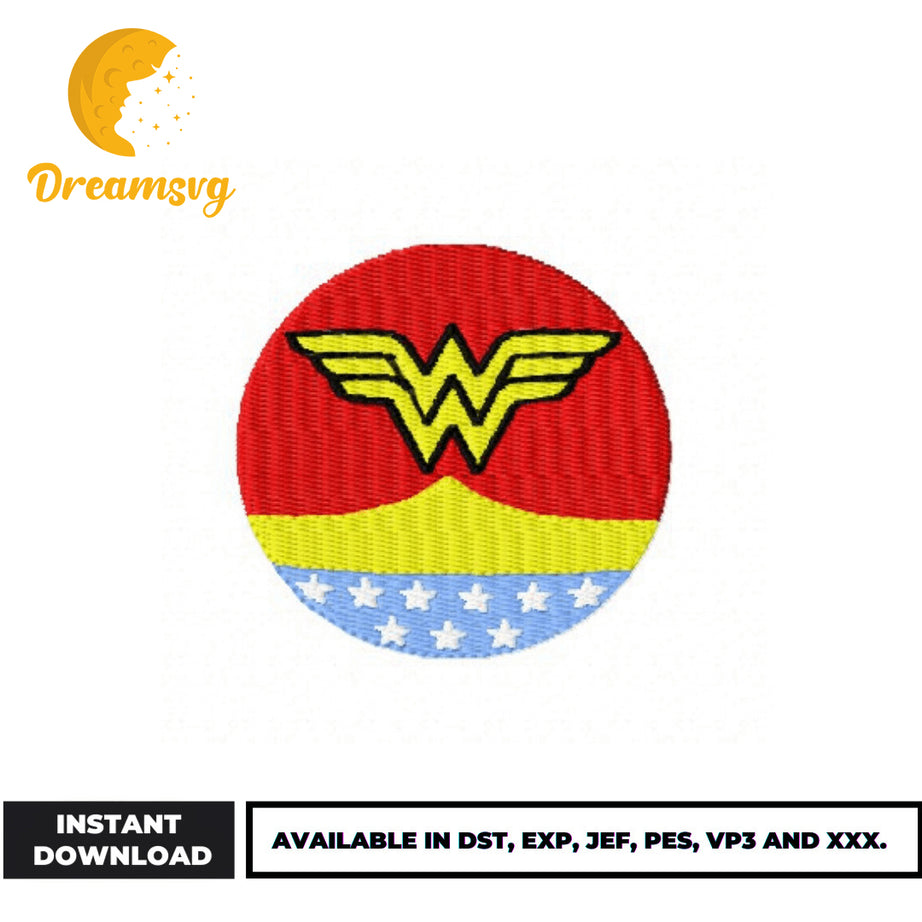 Wonder Woman Logo embroidery design