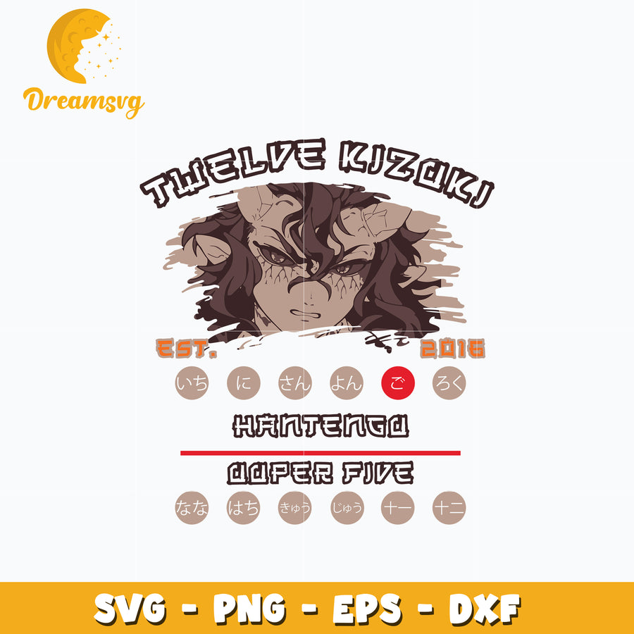 Demon slayer Twelve Kizuki Hantengu Svg, Kimetsu no Yaiba Svg