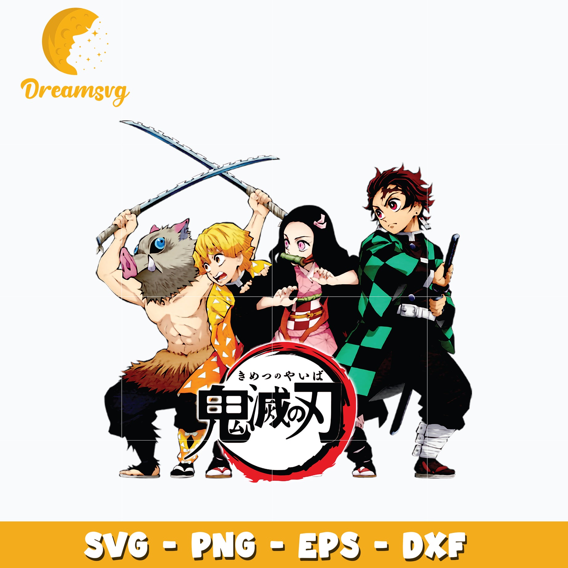 Demon slayer Tanjiro and Friends Svg, Anime Svg, Kimetsu no Yaiba Svg